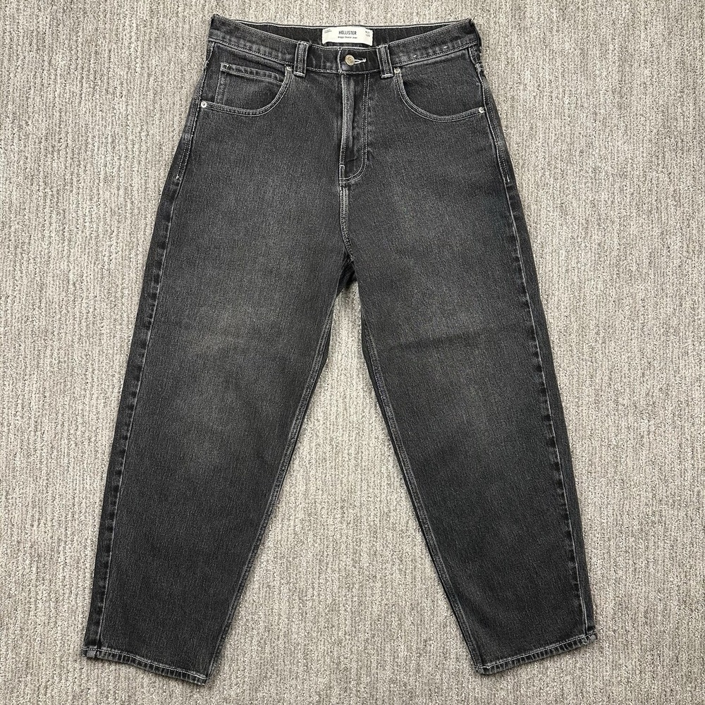 Hollister Jeans Mens Classic Skater Baggy Leg Snake‎ 31x30 Faded Black Y2K Style